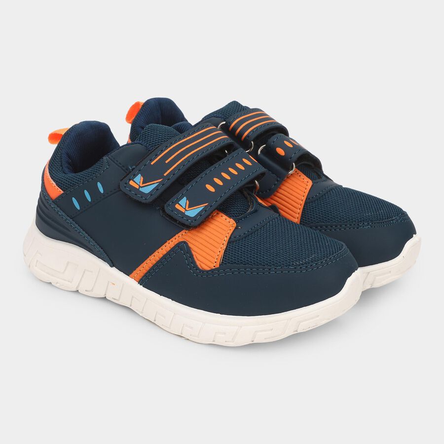 Boys' Lace Up Shoes, Blue, large image number null