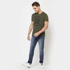 Printed Round Neck T-Shirt, Olive, small image number null