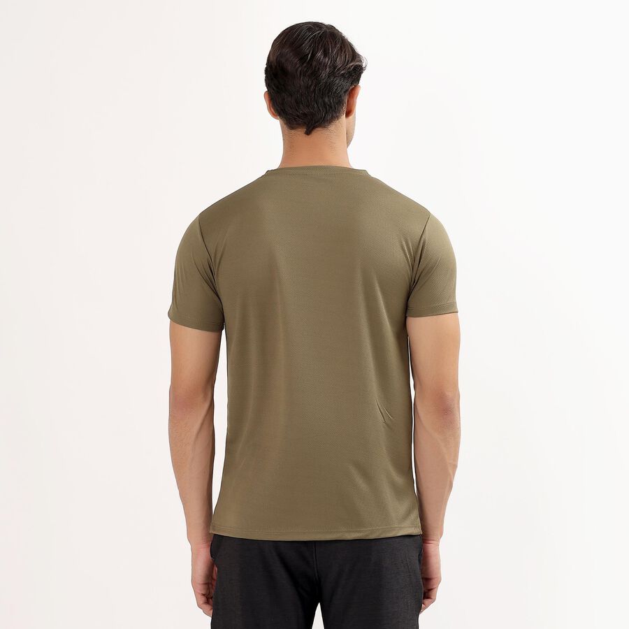 Men's Khaki Crew Neck Slim Fit T-Shirt, Khaki, large image number null