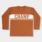 Boys' Rust Orange Crew Neck Casual T-Shirt, Brown, small image number null