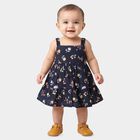 Infants' Navy Blue Tiered Floral Printed Frock, नेवी ब्लू, small
