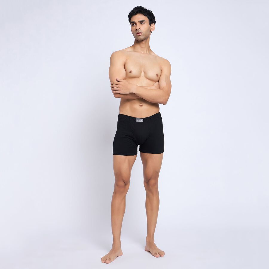 Men's 100% Cotton Trunks, काला, large image number null