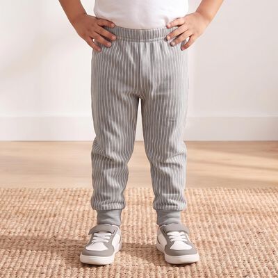 Boys Grey Striped Long Johns Thermal