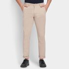 Men's 100% Cotton Slim Fit Casual Trousers , Beige, small image number null