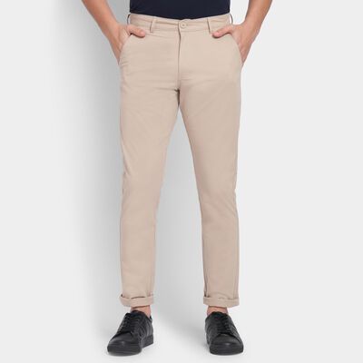 Men's 100% Cotton Slim Fit Casual Trousers 