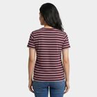 Women's Purple Round Neck Regular T-Shirt, बैंगनी, small
