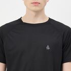 Men's Jet Black Crew Neck Athleisure T-Shirt, काला, small