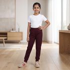 Girls' Maroon Long Johns Thermal, वाइन, small