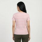 Women Lilac Cotton Blend Round Neck Casual T-Shirt, Lilac, small