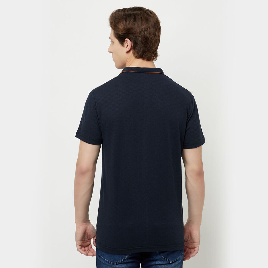 सॉलिड पोलो शर्ट, Navy Blue, large image number null
