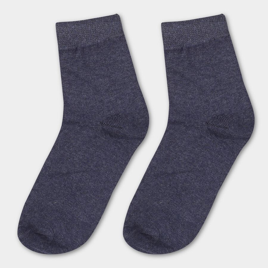 Boys' Dark Navy Regular Fit Socks, Mid Blue, large image number null