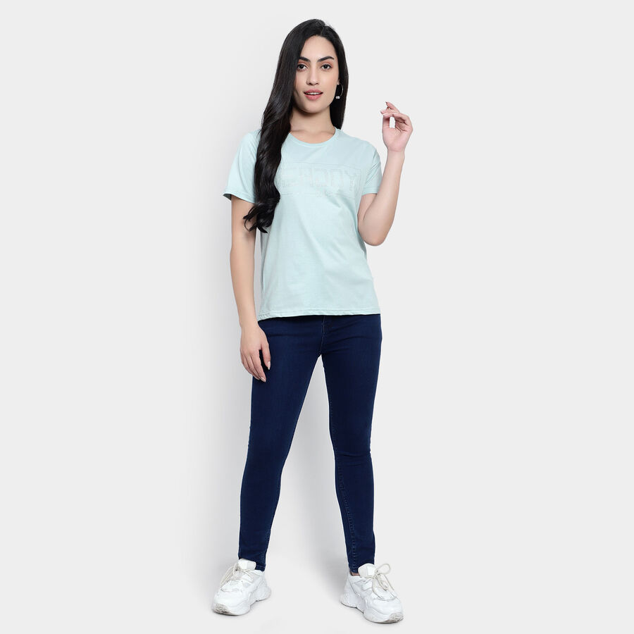 Round Neck T-Shirt, हल्का हरा, large image number null