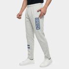 Men's Ecru Melange Straight Fit Track Pants, एक्रू मिश्रित, small