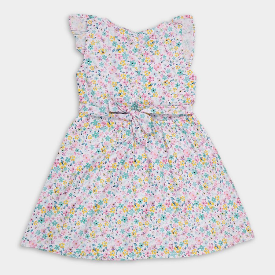Girls' 100% Cotton Frock , ऑफ व्हाइट, large image number null