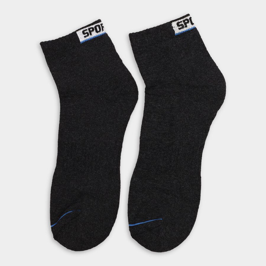 Men's Socks (Pack of 3), Black, large