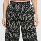 Ladies' Cream Regular Fit Printed Palazzos, Off White, small