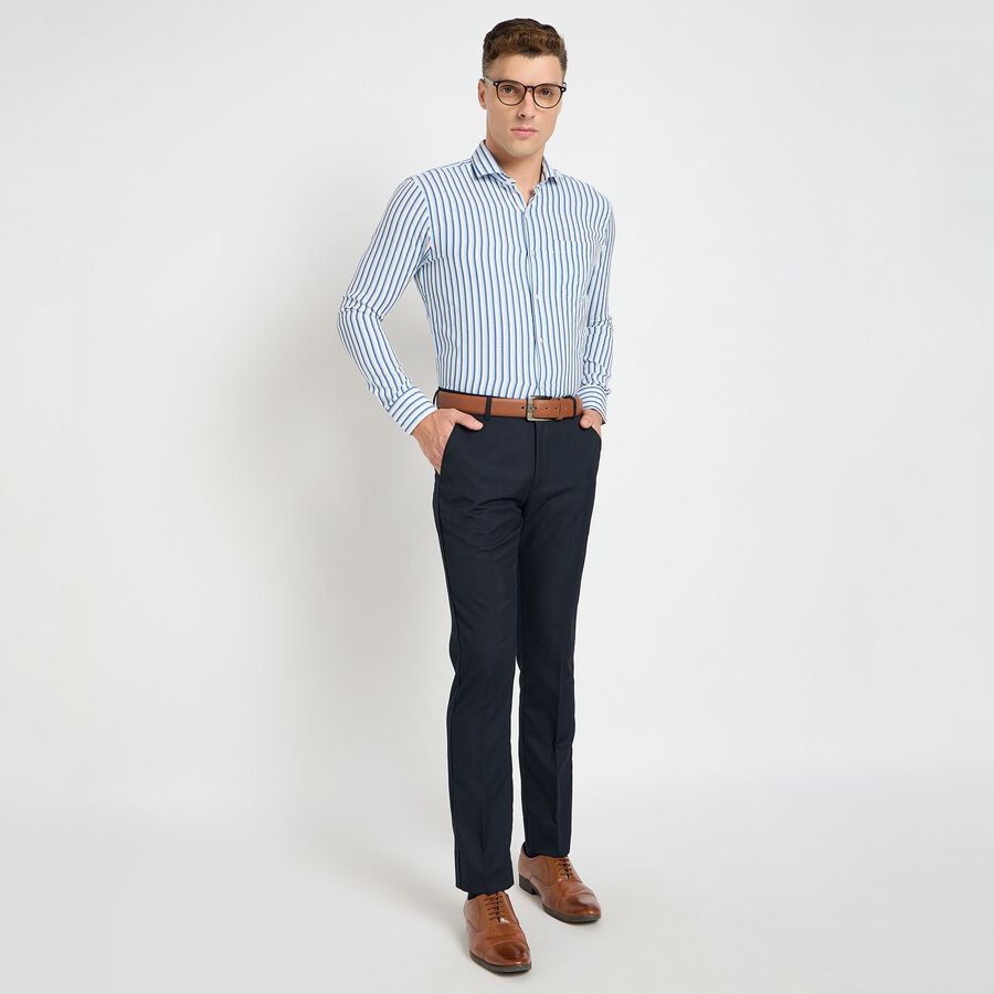 Men's Formal Shirt, मध्यम नीला, large image number null