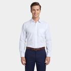 Men's White Cotton Spread Collar Formal Shirt, White, small