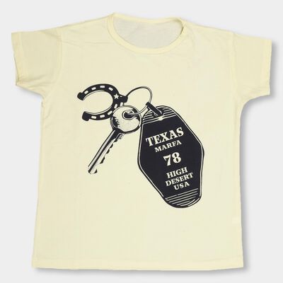 Girls' Bright Yellow Crew Neck Casual T-Shirt