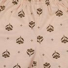 Girls' Light Pink Regular Fit Printed Shorts, हल्का गुलाबी, small