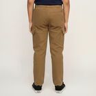 Boys' Warm Caramel Brown Regular Fit Cargo Trousers, खाकी, small image number null