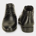 Men's Black Lace-Up Derby Formal Shoes, काला, small
