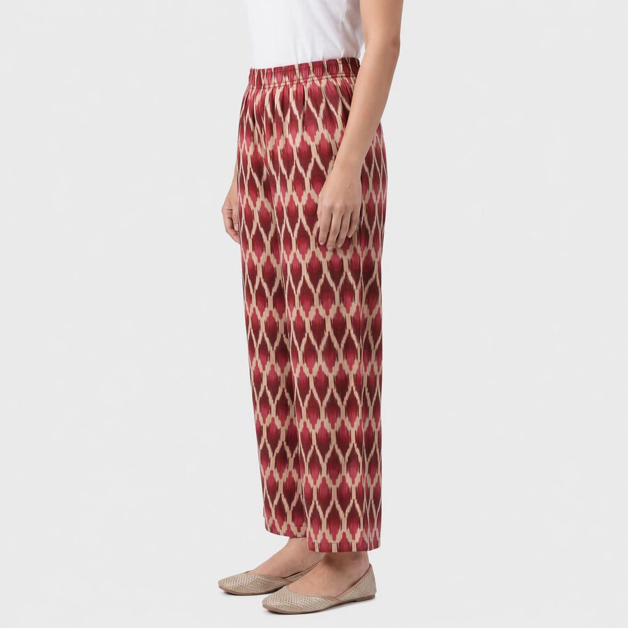 Women's Wine Regular Fit Printed Palazzos, Wine, large