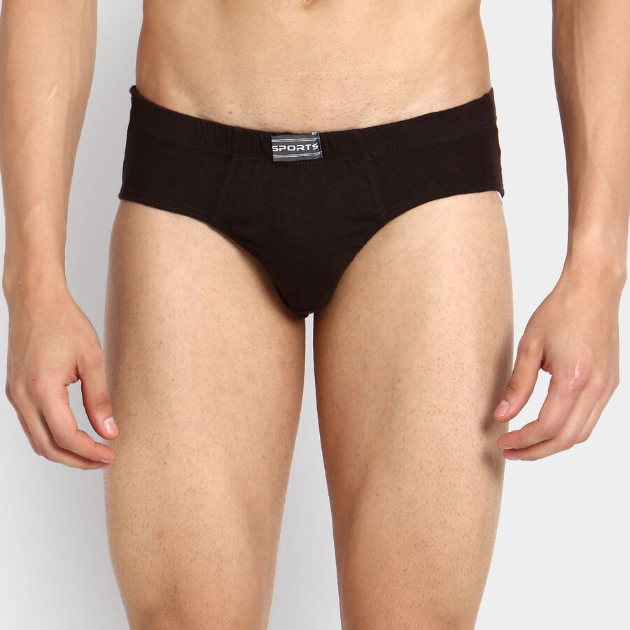 Men's 100% Cotton Briefs, Brown, large image number null