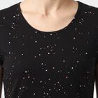 Women's Black Round Neck T-Shirt Style Nighty, काला, small