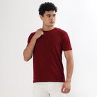 Men's Round Neck Half Sleeves T-Shirt , Maroon, small image number null