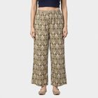 Women's Beige Regular Fit Printed Palazzos, गहरा पीला, small