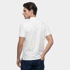 Men's White Cotton Polo Neck Polo T-Shirt, सफ़ेद, small