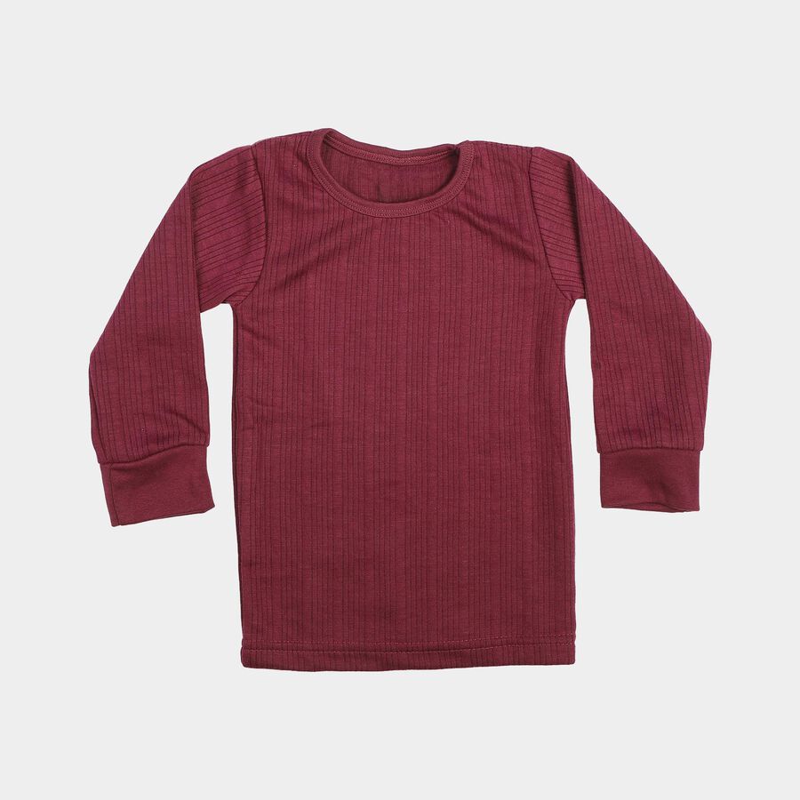 Girls Maroon Long Sleeve Thermal, Wine, large