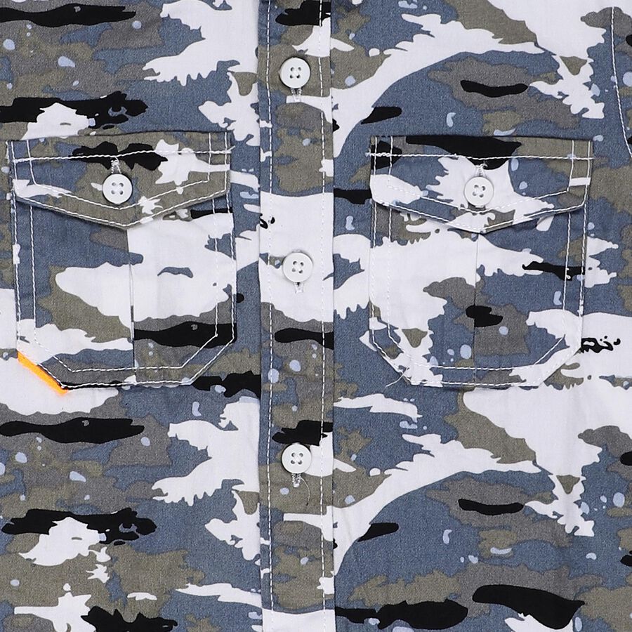 Boys' Casual Shirt, White, large