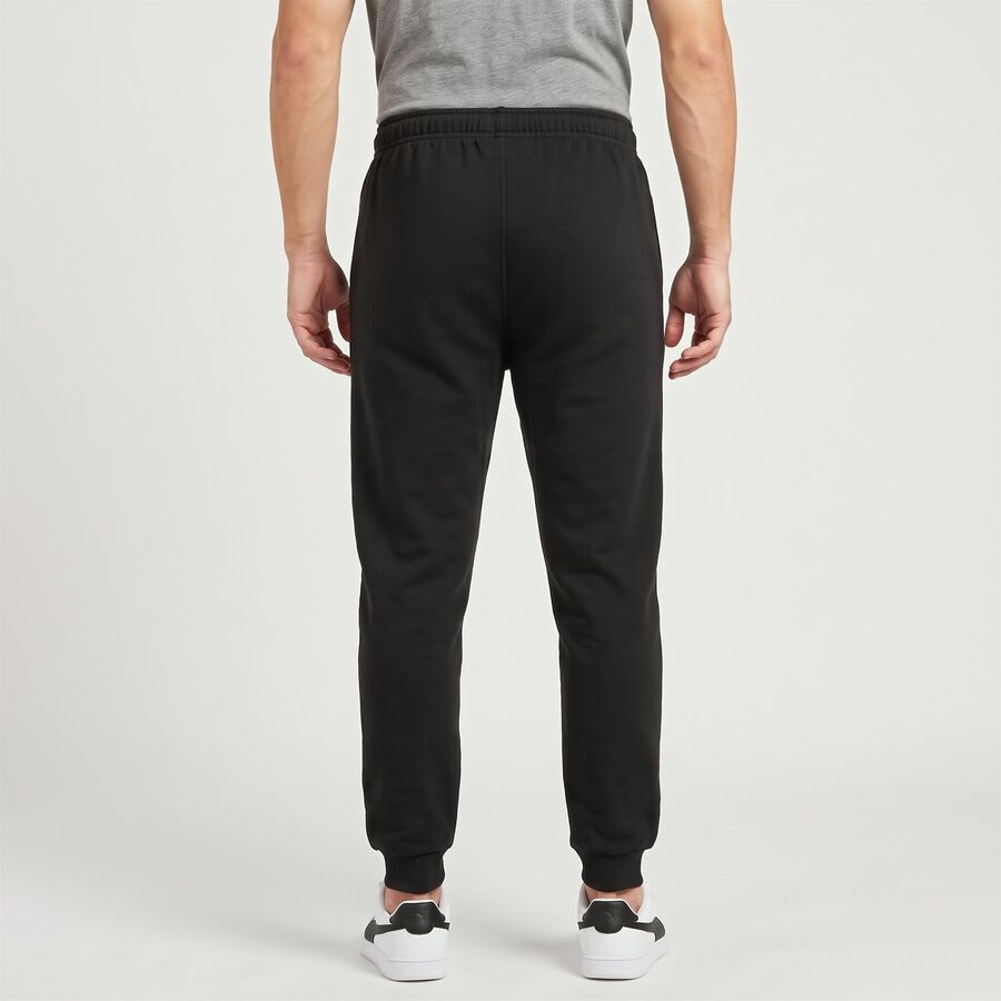 Men's Black Jogger Fit Logo Print Pyjama, काला, large