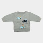 Infants' Light Blue Crew Neck Graphic Print Sweatshirt, Light Blue, small