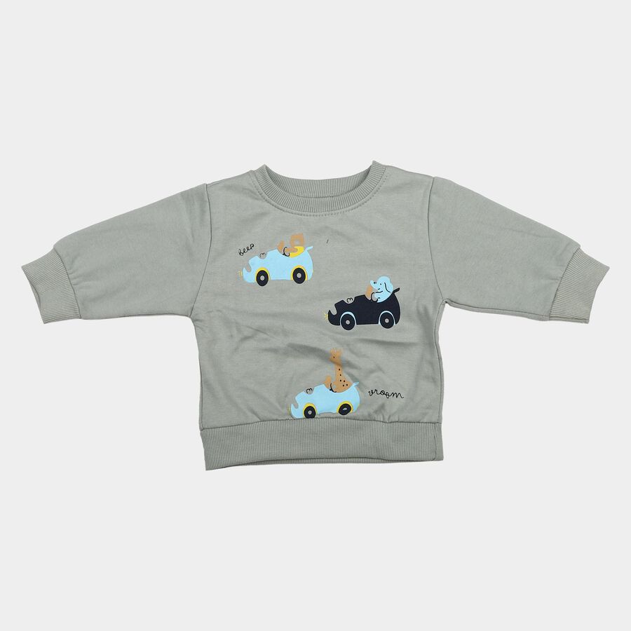 Infants' Light Blue Crew Neck Graphic Print Sweatshirt, Light Blue, large