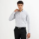 Men's Light Grey Cotton Cut Away Collar Slim Fit Formal Shirt&nbsp;, Light Grey, small image number null