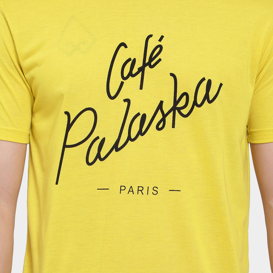 Round Neck T-Shirt, Yellow, large image number null