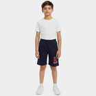 Boys' Navy Blue Regular Fit Drawstring Bermuda Shorts, नेवी ब्लू, small