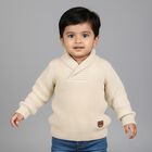 Infants Soft Beige Round Neck Classic Pullover, गहरा पीला, small image number null
