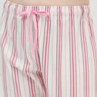 Women's Pink and White Striped Cotton Blend Pyjama, सफ़ेद, small image number null
