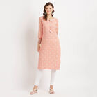 3/4Th Sleeves Straight Kurta, Peach, small image number null
