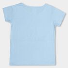 Kids' Light Powder Blue Cotton Blend Round Neck Casual T-Shirt, Light Blue, small image number null