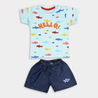 Infant Boys' 100% Cotton Baba Suit , एक्वा, small image number null
