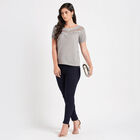 Embellished Short Sleeve Top, Dark Grey, small image number null