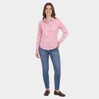 Women's Pink Classic Collar Casual Shirt, Pink, small