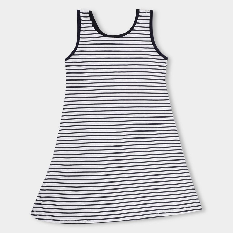 Girls' Frock, Navy Blue, large image number null