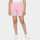 Girls' Pink Regular Fit Floral Print Drawstring Shorts, गुलाबी, small