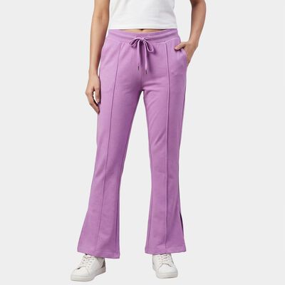 Women's Lilac Regular Fit Jogger Track Pants